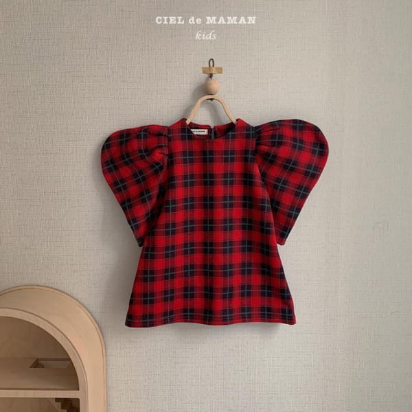 CIEL DE MAMAN - Korean Children Fashion - #Kfashion4kids - Check Puff One-piece - 3