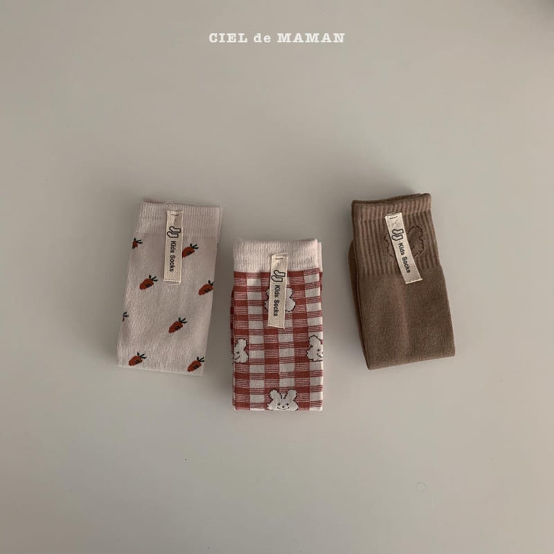 CIEL DE MAMAN - Korean Children Fashion - #Kfashion4kids - Bear Rabbit Socks [set of 3] - 2