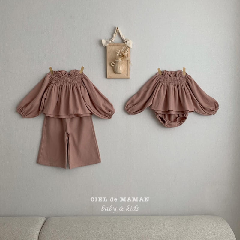 CIEL DE MAMAN - Korean Children Fashion - #Kfashion4kids - W Smocked Bloomer Top Bottom Set - 5