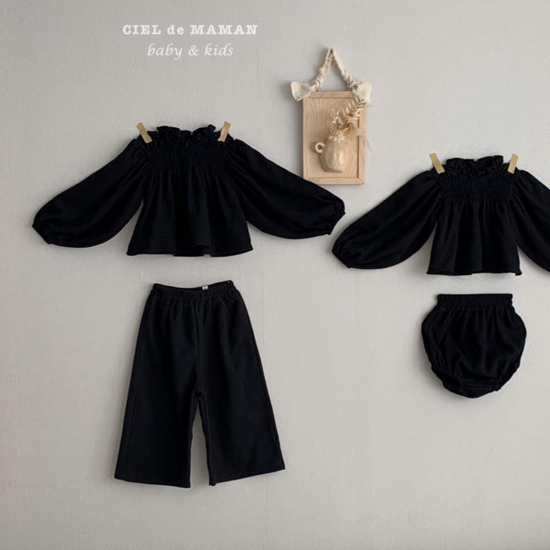 CIEL DE MAMAN - Korean Children Fashion - #Kfashion4kids - W Smocked Bloomer Top Bottom Set - 6