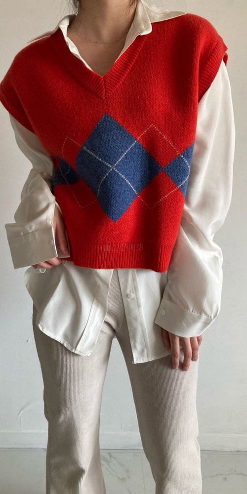 COCOJNISSI - Korean Children Fashion - #Kfashion4kids - Argyle Knit Vest