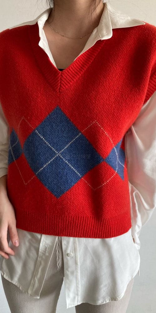 COCOJNISSI - Korean Children Fashion - #Kfashion4kids - Argyle Knit Vest - 2
