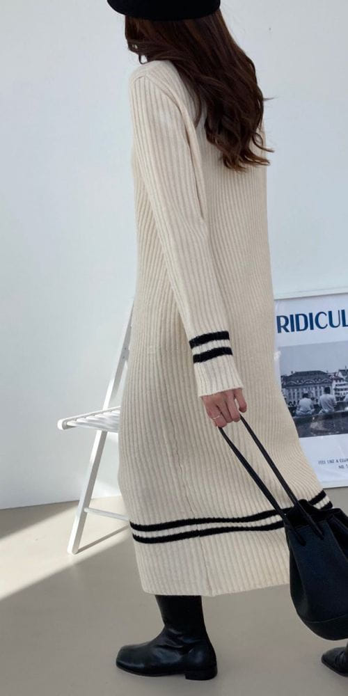 COCOJNISSI - Korean Children Fashion - #Kfashion4kids - Stand Rib Knit One-piece - 3