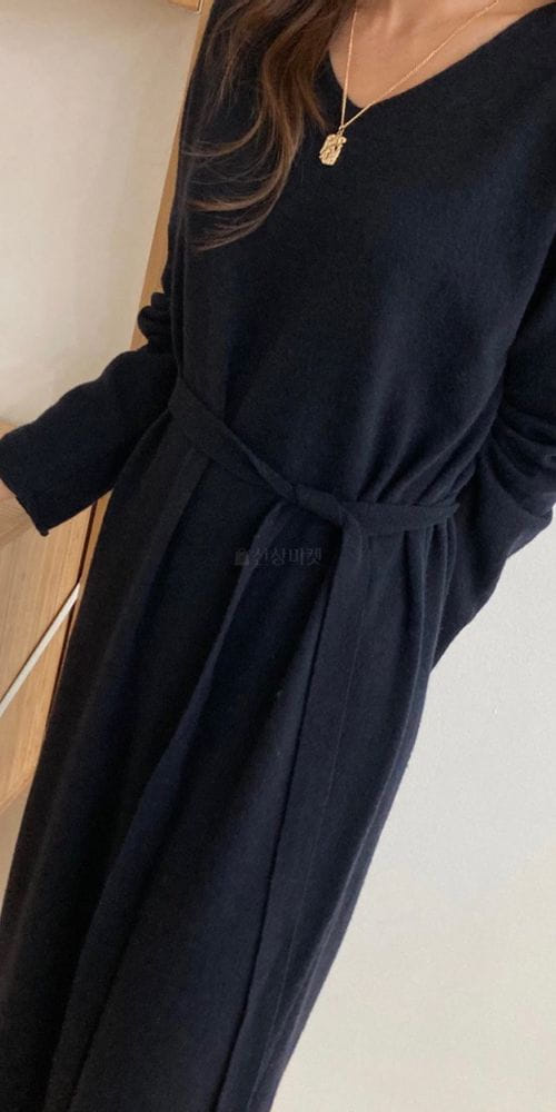 COCOJNISSI - Korean Children Fashion - #Kfashion4kids - Odiry Cashmere V Knit Long One-piece