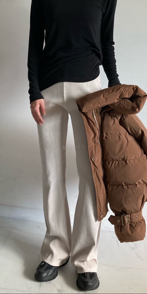 COCOJNISSI - Korean Children Fashion - #Kfashion4kids - Dabi Rib Bootscut Slim Banding Pants - 3