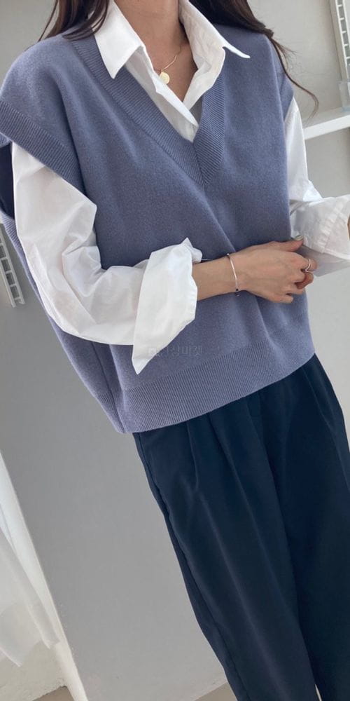 COCOJNISSI - Korean Children Fashion - #Kfashion4kids - Macaroon V Knit Vest - 4