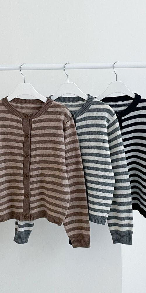 COLORANDCHOICE - Korean Children Fashion - #Kfashion4kids - Lamp Stripes Mini Cardigan - 4