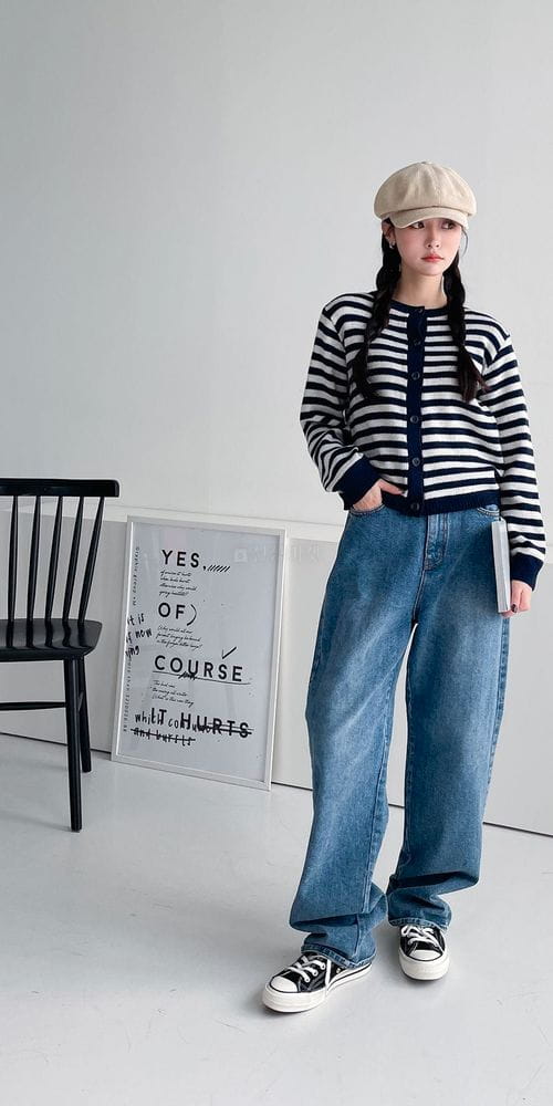 COLORANDCHOICE - Korean Children Fashion - #Kfashion4kids - Lamp Stripes Mini Cardigan - 5