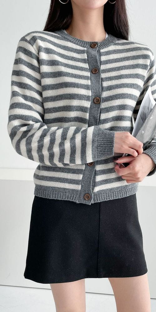 COLORANDCHOICE - Korean Children Fashion - #Kfashion4kids - Lamp Stripes Mini Cardigan - 8