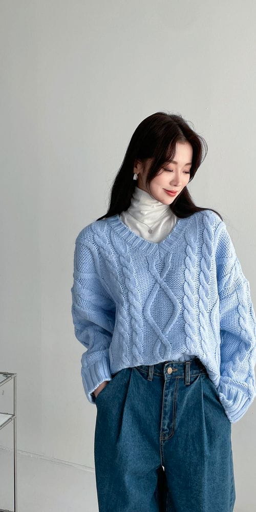 COLORANDCHOICE - Korean Children Fashion - #Kfashion4kids - An Crop V Knit Tee - 3