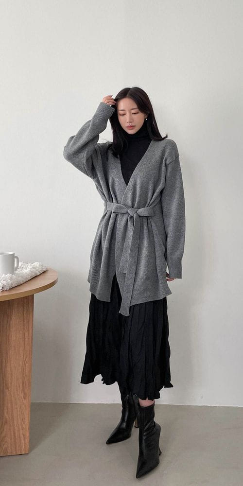 COLORANDCHOICE - Korean Children Fashion - #Kfashion4kids - Wool Belt Trap Cardigan - 8