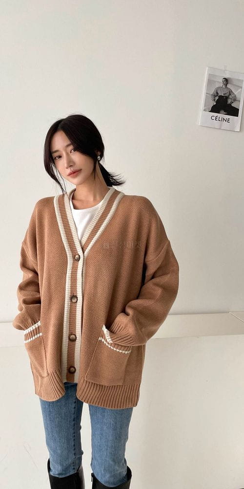 COLORANDCHOICE - Korean Children Fashion - #Kfashion4kids - Color Line Cardigan