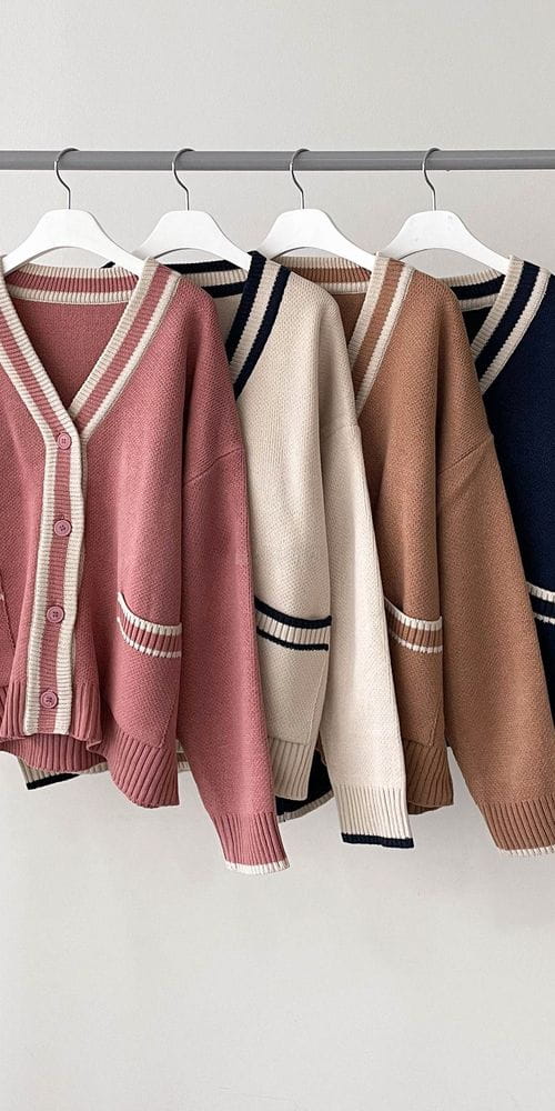 COLORANDCHOICE - Korean Children Fashion - #Kfashion4kids - Color Line Cardigan - 4