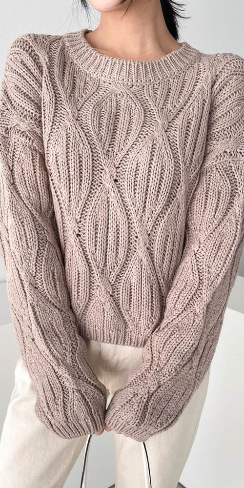 COLORANDCHOICE - Korean Children Fashion - #Kfashion4kids - FW Candy Crop Twist Round Knit Tee