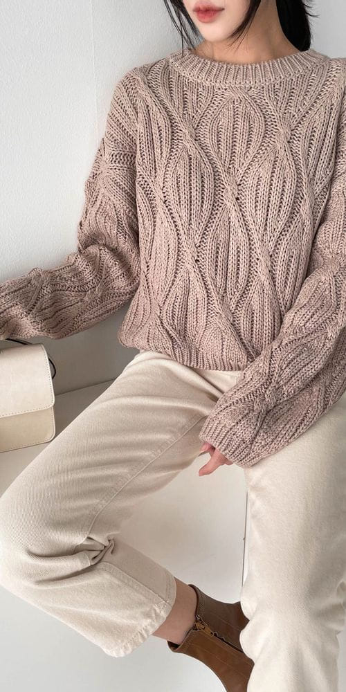 COLORANDCHOICE - Korean Children Fashion - #Kfashion4kids - FW Candy Crop Twist Round Knit Tee - 7