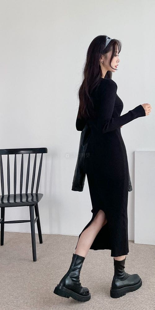 COLORANDCHOICE - Korean Children Fashion - #Kfashion4kids - Autumm Rib Long One-piece
