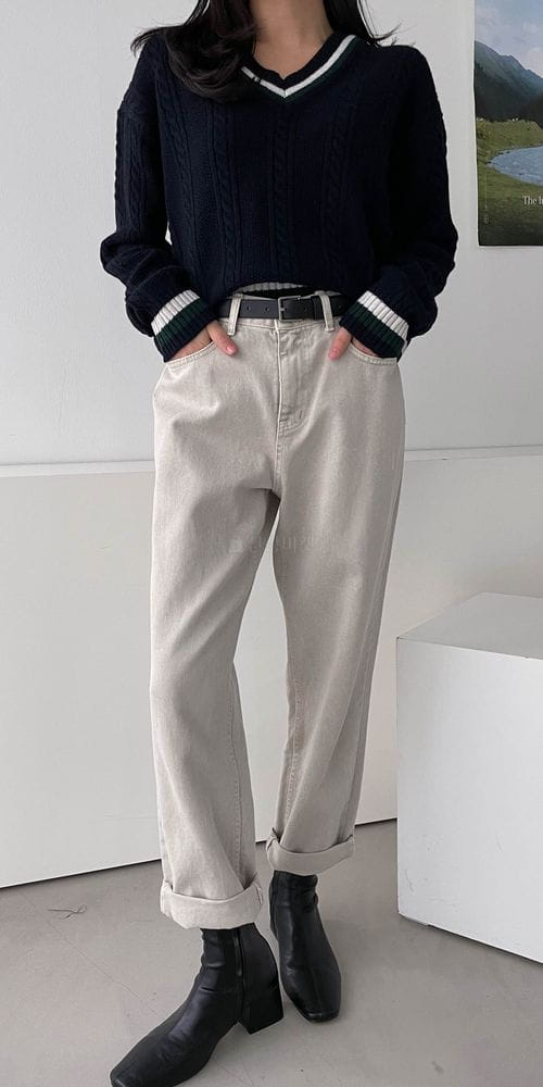 COLORANDCHOICE - Korean Children Fashion - #Kfashion4kids - Camel Color V Knit Tee - 4