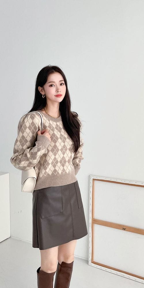 COLORANDCHOICE - Korean Children Fashion - #Kfashion4kids - Argyle Puff Tee - 2