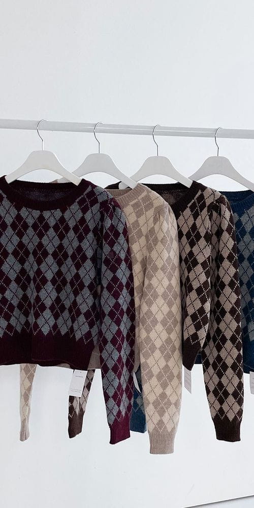 COLORANDCHOICE - Korean Children Fashion - #Kfashion4kids - Argyle Puff Tee - 4