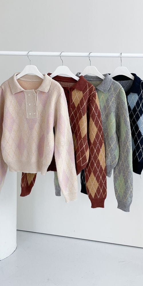 COLORANDCHOICE - Korean Children Fashion - #Kfashion4kids - Alpaca Two Button Collar Knit Tee