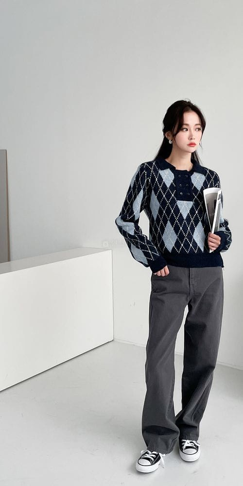 COLORANDCHOICE - Korean Children Fashion - #Kfashion4kids - Alpaca Two Button Collar Knit Tee - 4