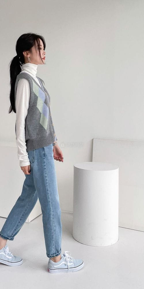 COLORANDCHOICE - Korean Children Fashion - #Kfashion4kids - Argyle Color Open Vest - 2