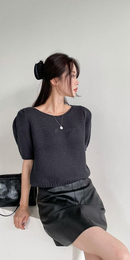 COLORANDCHOICE - Korean Children Fashion - #Kfashion4kids - Minja Puff Knit Tee - 2