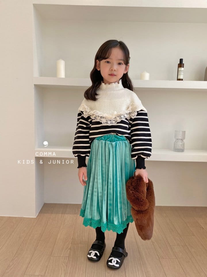 COMMA - Korean Children Fashion - #Kfashion4kids - Lace Wrinkle Skirt - 9
