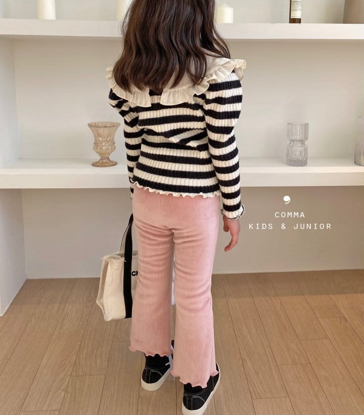 COMMA - Korean Children Fashion - #Kfashion4kids - Winter Stripes Collar Puff Tee - 10