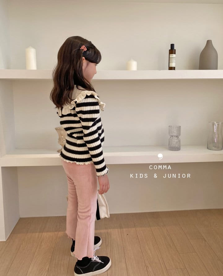 COMMA - Korean Children Fashion - #Kfashion4kids - Winter Stripes Collar Puff Tee - 11