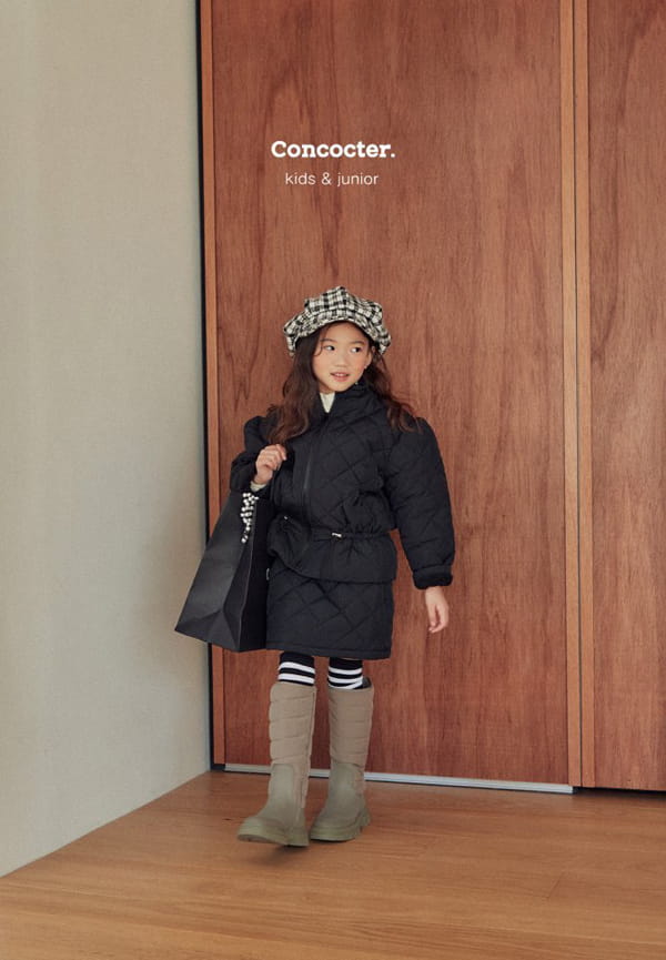 CONCOCTER - Korean Children Fashion - #Kfashion4kids - Whole In One Padding Shirring Outer Skirt Set