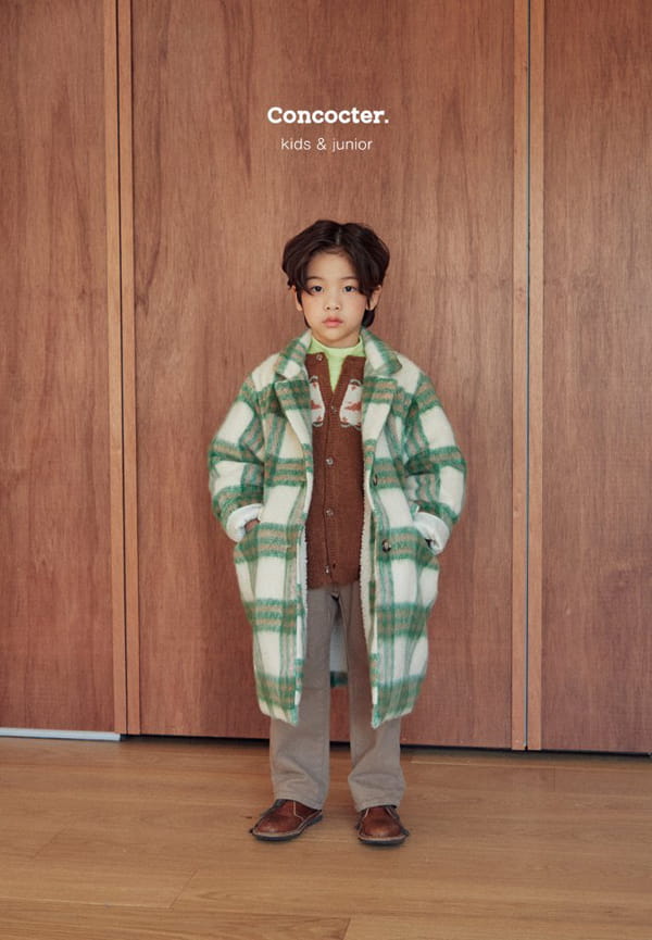 CONCOCTER - Korean Children Fashion - #Kfashion4kids - Check Long Coat with Mom - 10