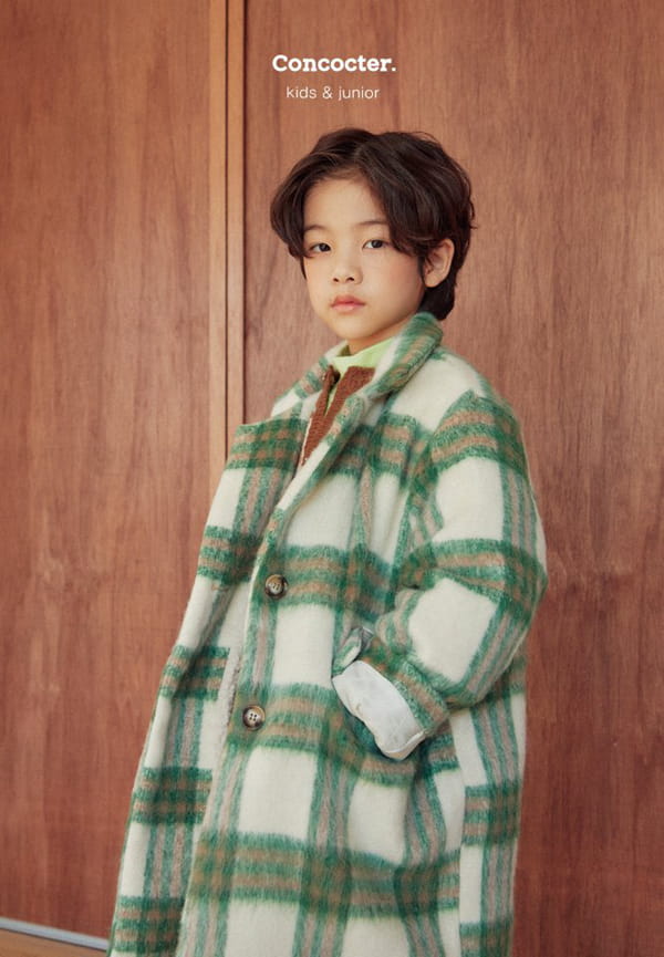 CONCOCTER - Korean Children Fashion - #Kfashion4kids - Check Long Coat with Mom - 12