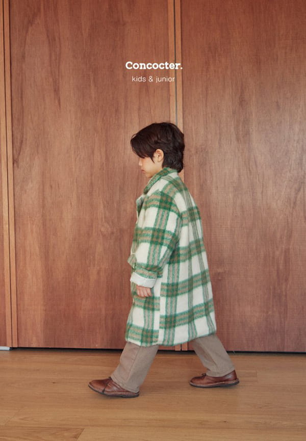 CONCOCTER - Korean Children Fashion - #Kfashion4kids - Check Long Coat with Mom - 2