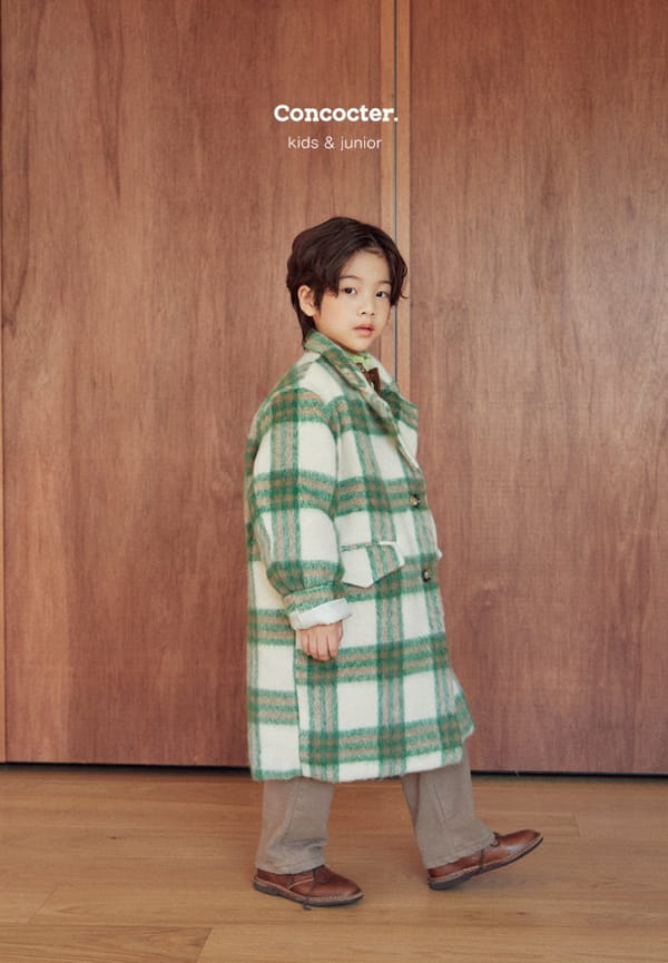 CONCOCTER - Korean Children Fashion - #Kfashion4kids - Check Long Coat with Mom - 3