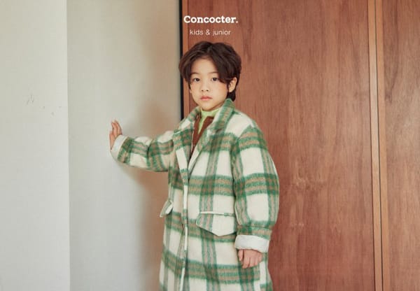 CONCOCTER - Korean Children Fashion - #Kfashion4kids - Check Long Coat with Mom - 6