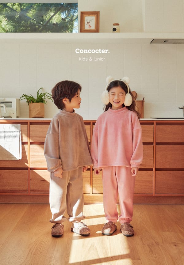 CONCOCTER - Korean Children Fashion - #Kfashion4kids - Mink Veloure Rib Top Bottom Set