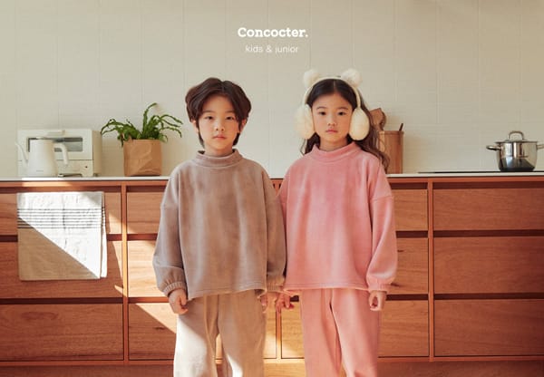 CONCOCTER - Korean Children Fashion - #Kfashion4kids - Mink Veloure Rib Top Bottom Set - 11