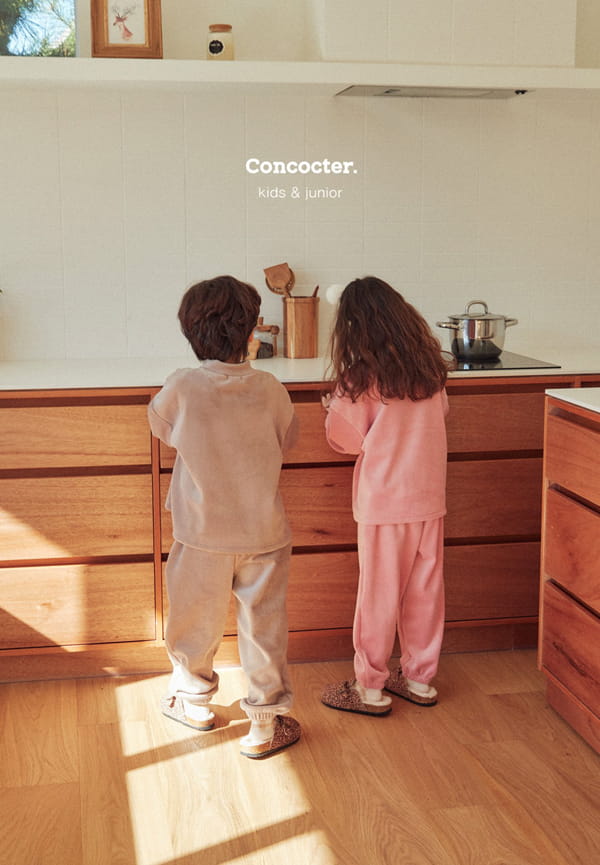CONCOCTER - Korean Children Fashion - #Kfashion4kids - Mink Veloure Rib Top Bottom Set - 3