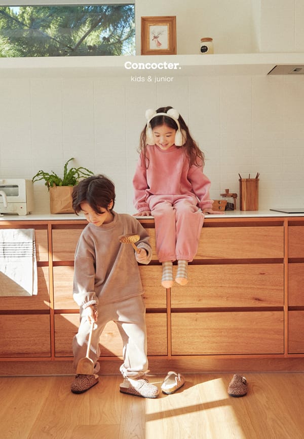 CONCOCTER - Korean Children Fashion - #Kfashion4kids - Mink Veloure Rib Top Bottom Set - 5