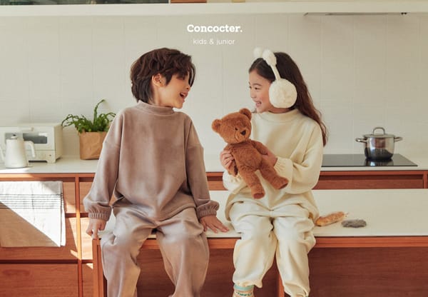 CONCOCTER - Korean Children Fashion - #Kfashion4kids - Mink Veloure Rib Top Bottom Set - 9