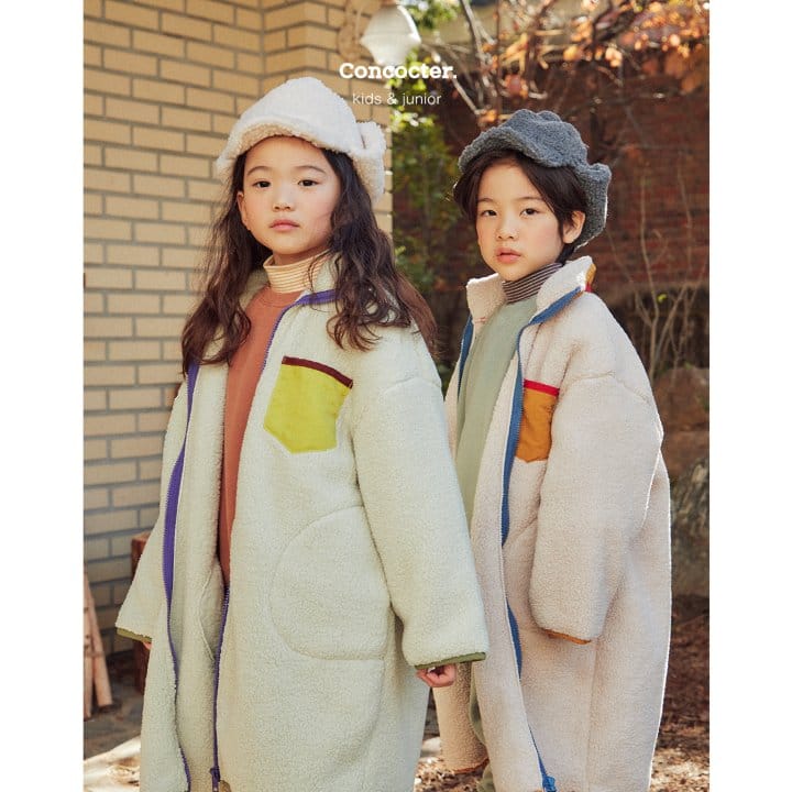CONCOCTER - Korean Children Fashion - #Kfashion4kids - Thumbs Up Color Long Fleece Jacket