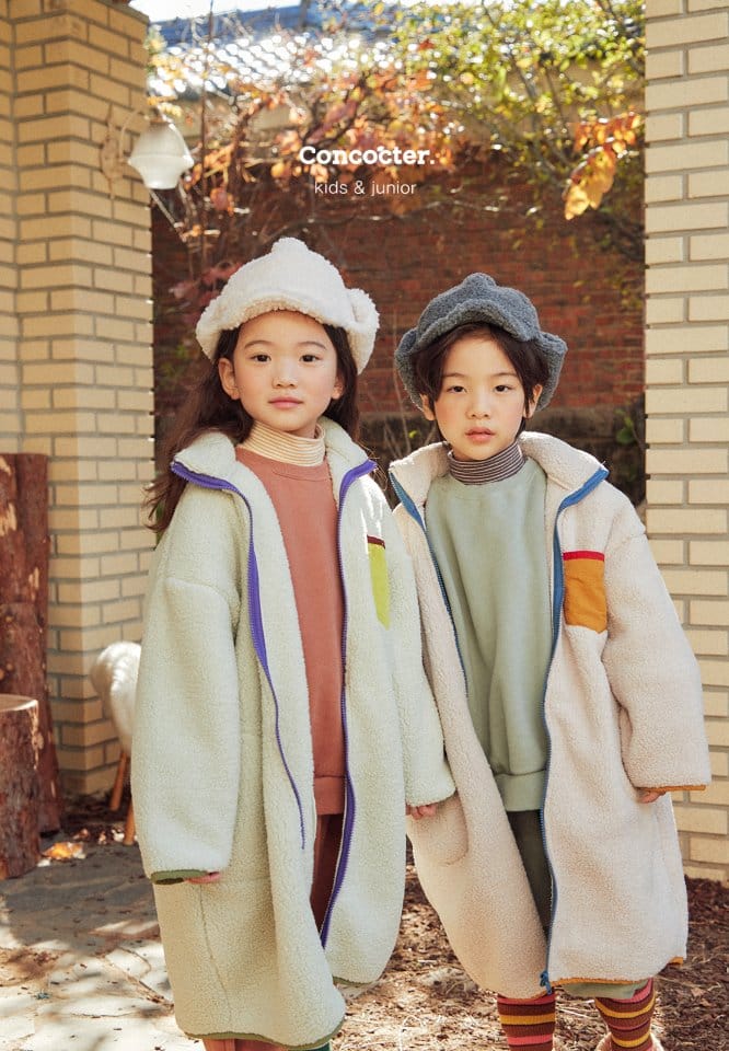 CONCOCTER - Korean Children Fashion - #Kfashion4kids - Thumbs Up Color Long Fleece Jacket - 4