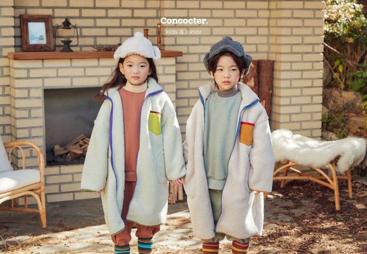 CONCOCTER - Korean Children Fashion - #Kfashion4kids - Thumbs Up Color Long Fleece Jacket - 6
