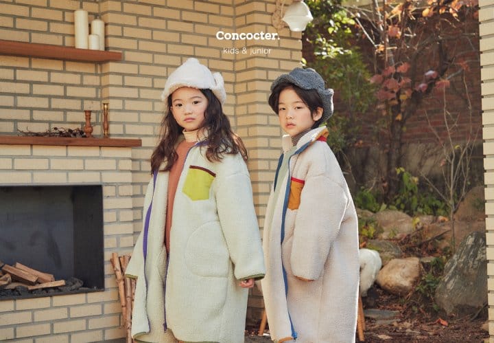 CONCOCTER - Korean Children Fashion - #Kfashion4kids - Thumbs Up Color Long Fleece Jacket - 8
