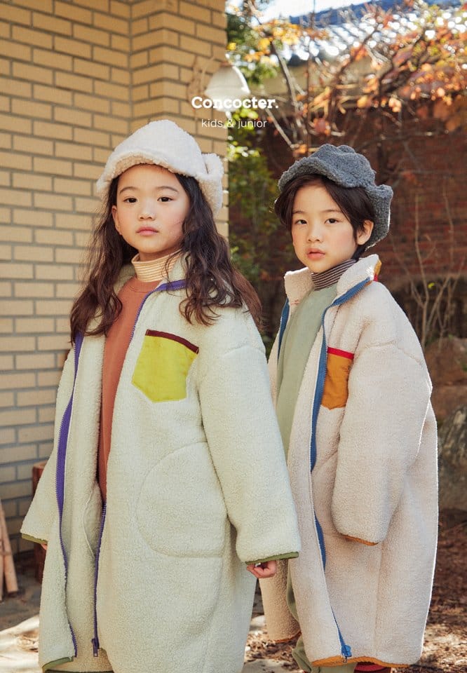 CONCOCTER - Korean Children Fashion - #Kfashion4kids - Thumbs Up Color Long Fleece Jacket - 9