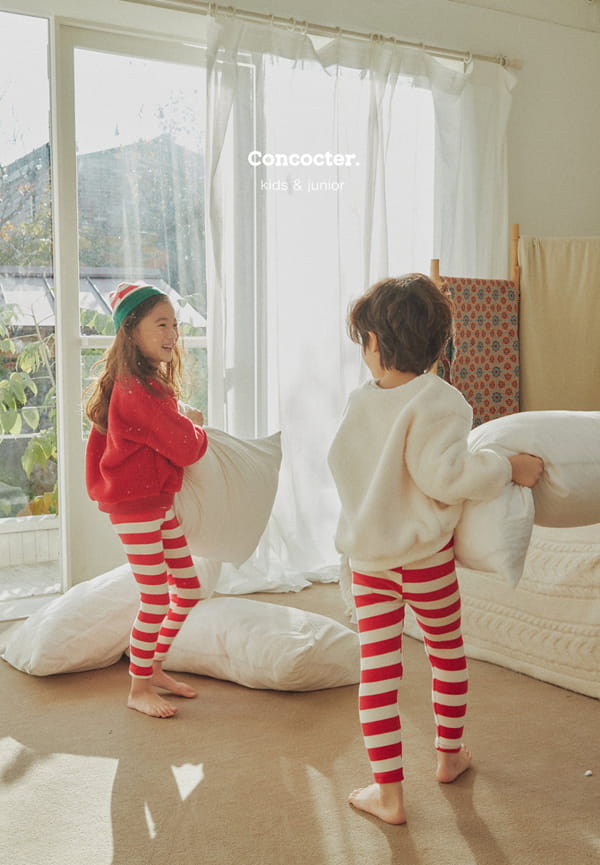 CONCOCTER - Korean Children Fashion - #Kfashion4kids - Big Stripes Leggings - 6