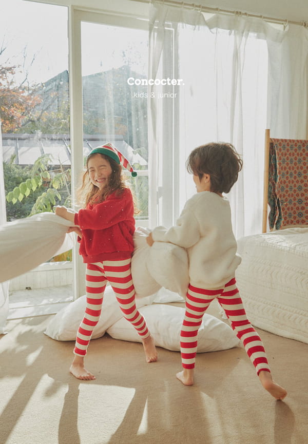 CONCOCTER - Korean Children Fashion - #Kfashion4kids - Big Stripes Leggings - 7