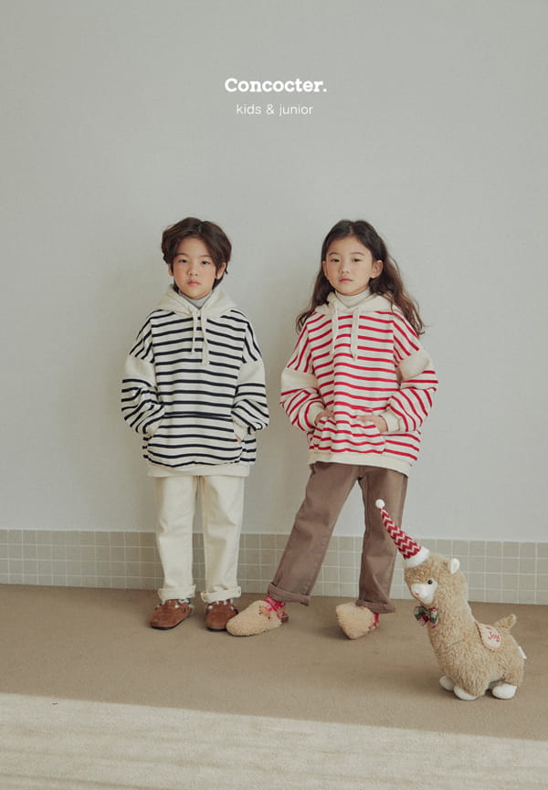 CONCOCTER - Korean Children Fashion - #Kfashion4kids - Loose Fit Stripes Hoody - 3