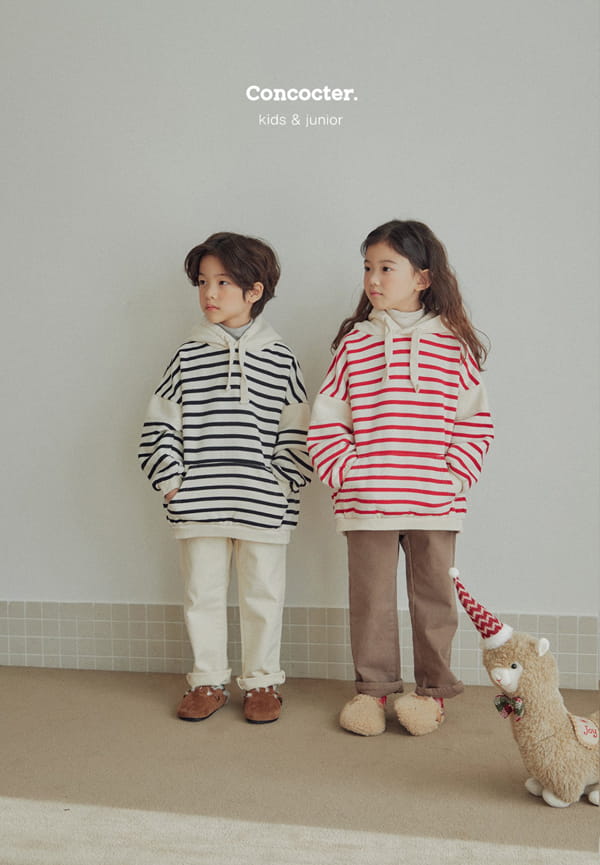 CONCOCTER - Korean Children Fashion - #Kfashion4kids - Loose Fit Stripes Hoody - 4